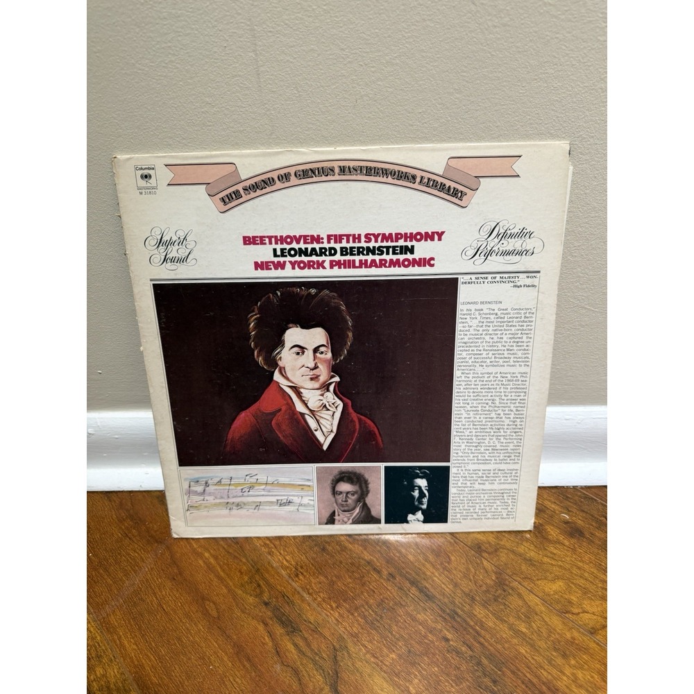 Beethoven Fifth Symphony Leonard Bernstein M31810 LP Vinyl NY Philharmonic